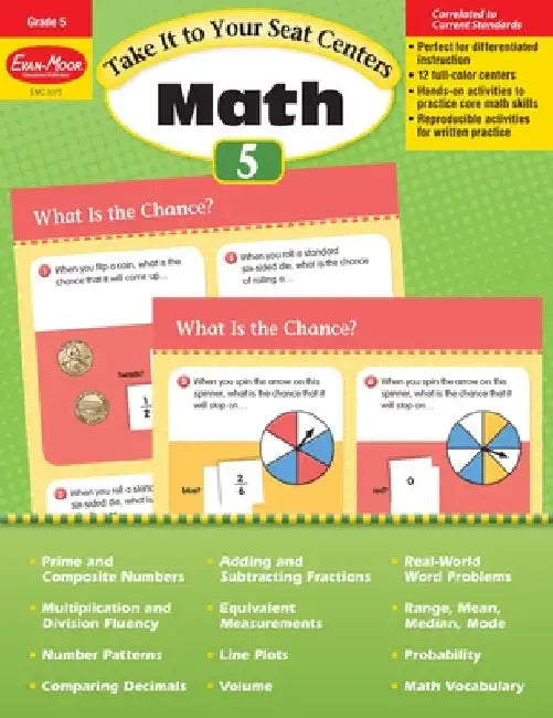 Take It to Your Seat Math Centers Grade 5 by Evan-Moor Educational Publishers