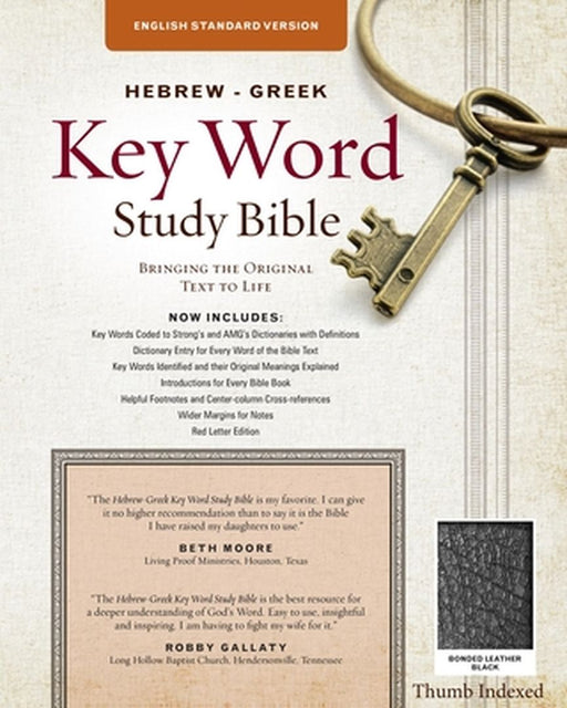 The Hebrew-Greek Key Word Study Bible: ESV Edition, Black Bonded Leather Thumb Indexed by Spiros Zodhiates