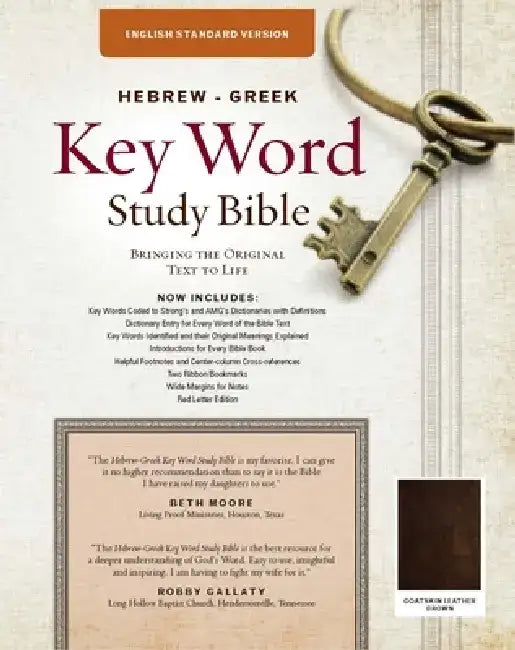 The Hebrew-Greek Key Word Study Bible: ESV Edition, Brown Genuine Goat Leather by Spiros Zodhiates
