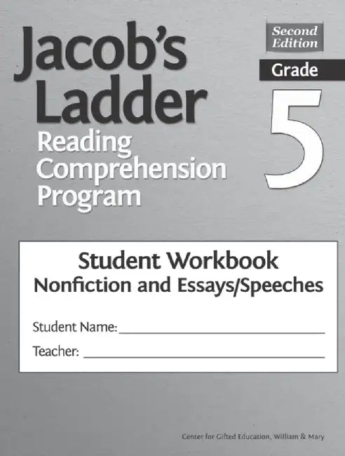 Jacob's Ladder Reading Comprehension Program: Grade 5, Student Workbooks, Nonfiction and Essays/Speeches (Set of 5) by Clg Of William And Mary/C