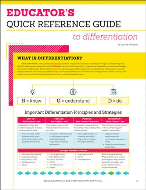 Educator's Quick Reference Guide to Differentiation by Laurie E. Westphal