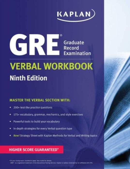 GRE Verbal Workbook by Kaplan Test Prep