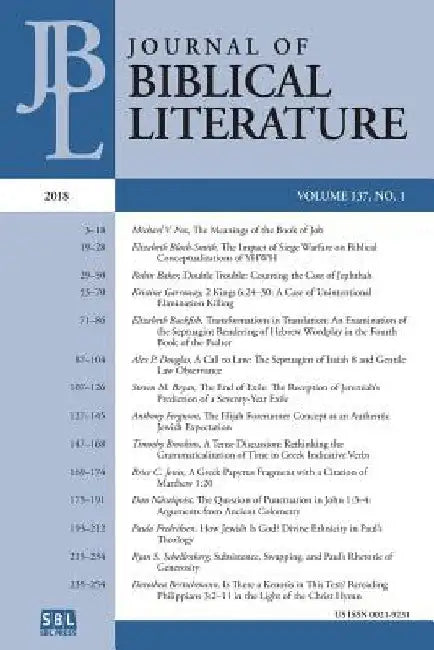 Journal of Biblical Literature 137.1 (2018) by Adele Reinhartz