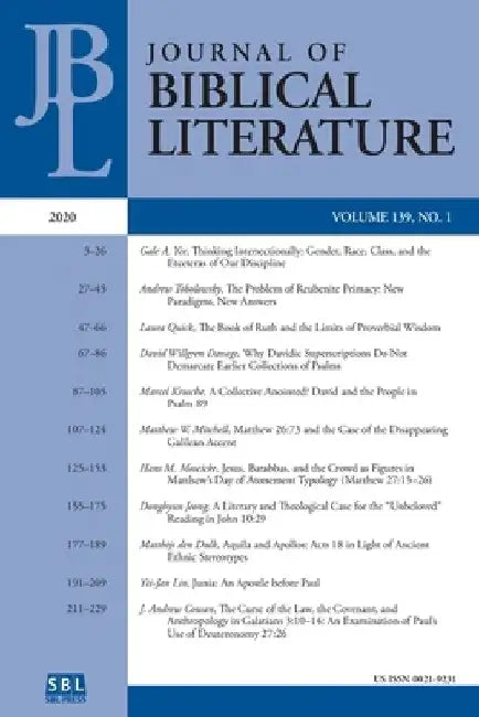 Journal of Biblical Literature 139.1 (2020) by Mark G. Brett