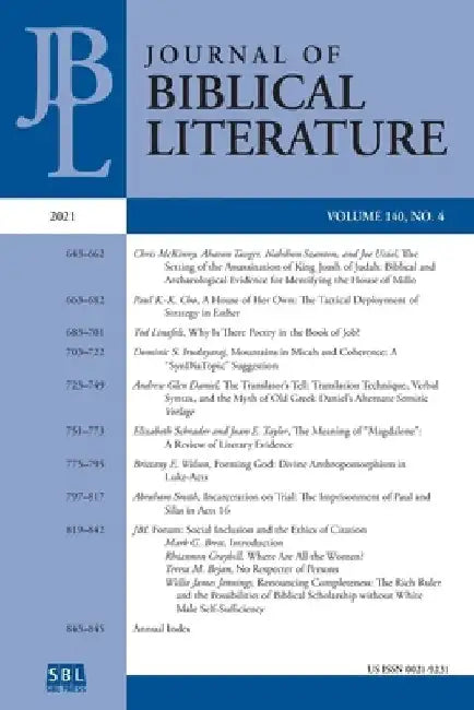 Journal of Biblical Literature 140.4 (2021) by Mark G. Brett