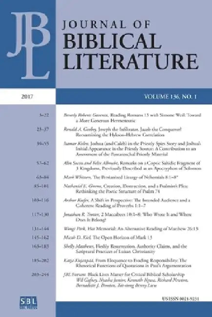 Journal of Biblical Literature 136.1 (2017) by Adele Reinhartz