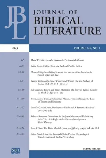 Journal of Biblical Literature 142.1 (2023) by Susan E. Hylen