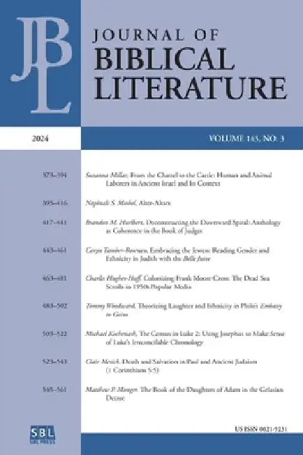 Journal of Biblical Literature 143.3 (2024) by Susan E. Hylen