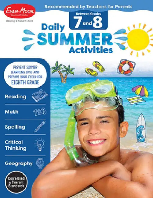 Daily Summer Activities: Moving from 7th Grade to 8th Grade, Grades 7-8 by Evan-Moor Educational Publishers