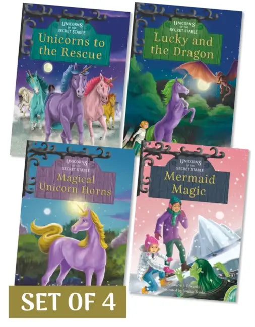 Unicorns of the Secret Stable Set 3 (Set of 4) by Laurie J. Edwards, Jomike Tejido