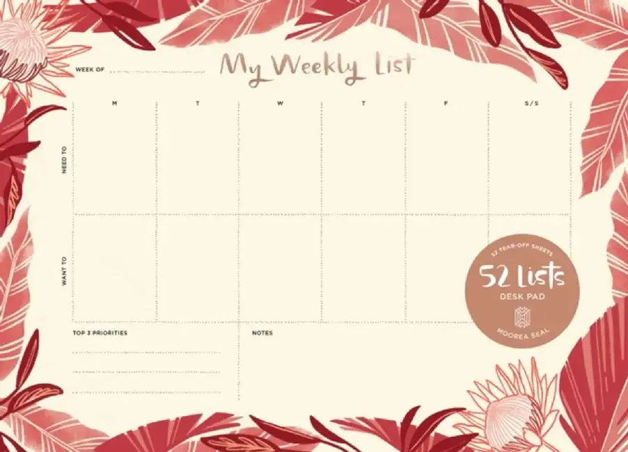 52 Lists Notepad Design 1 by Moorea Seal