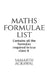 Maths Formula List by Samarth Agrawal
