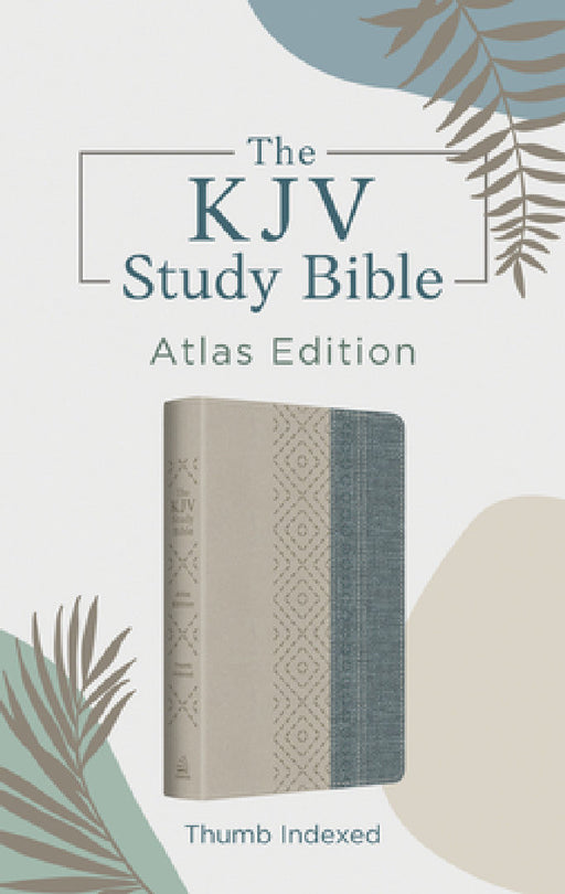 The KJV Study Bible: Atlas Edition, Thumb Indexed [Taupe & Denim Crosshatch] by Barbour Bibles