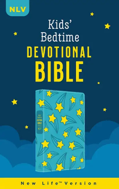 The Kids' Bedtime Devotional Bible: Nlv [Aqua Stars] by Compiled by Barbour Staff