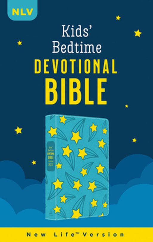 The Kids' Bedtime Devotional Bible: Nlv [Aqua Stars] by Compiled by Barbour Staff