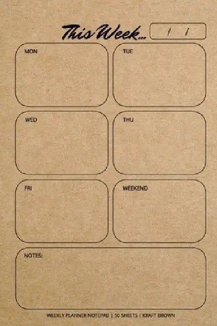 Weekly Planner Notepad: Kraft Brown, Daily Planning Pad for Organizing, Tasks, Goals, Schedule by Llama Bird Press