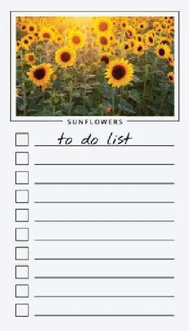 To Do List Notepad: Sunflowers, Checklist, Task Planner for Grocery Shopping, Planning, Organizing by Get List Done