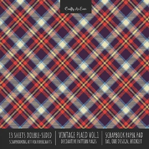 Vintage Plaid 1 Scrapbook Paper Pad 8x8 Scrapbooking Kit for Cardmaking Gifts, DIY Crafts, Printmaking, Papercrafts, Decorative Pattern Pages by Crafty as Ever