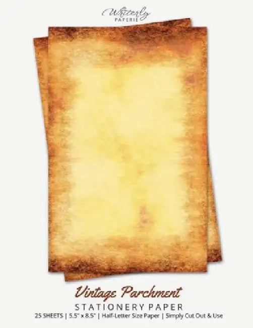 Vintage Parchment Stationery Paper: Half Letter Size Paper, Old Texture Style, Letter Writing Paper, 25-sheets by Writerly Paperie