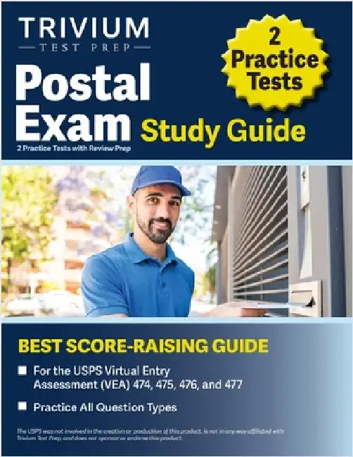 Postal Exam Study Guide: 2 Practice Tests with Review Prep for the USPS Virtual Entry Assessment (VEA) 474, 475, 476, and 477 by Simon, Elissa