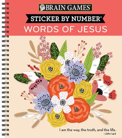 Brain Games - Sticker by Number: Words of Jesus (28 Images to Sticker) by Publications International Ltd