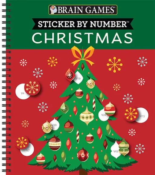 Brain Games - Sticker by Number: Christmas (28 Images to Sticker - Christmas Tree Cover) by Publications International Ltd