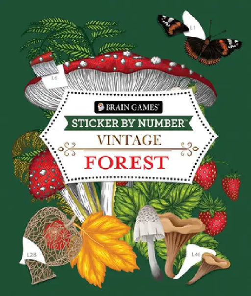 Brain Games - Sticker by Number - Vintage: Forest (28 Images to Sticker) by Publications International Ltd
