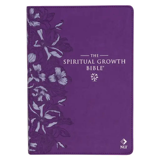The Spiritual Growth Bible, Study Bible, NLT - New Living Translation Holy Bible, Faux Leather, Purple Debossed Floral by Christianart Gifts