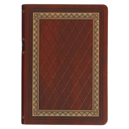 KJV Study Bible, Standard King James Version Holy Bible, Thumb Tabs, Ribbons, Faux Leather, Saddle Tan/Diamond Debossed by Christian Art Gifts