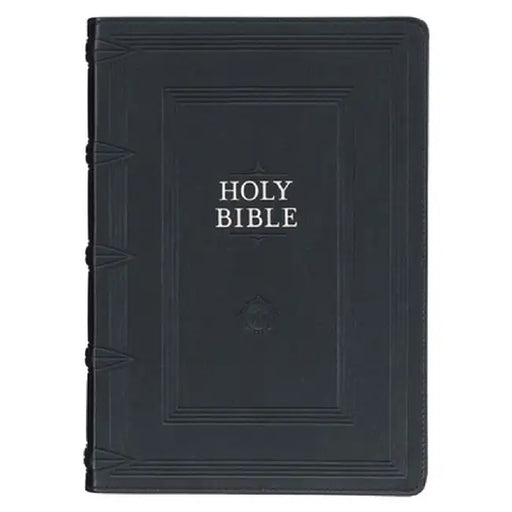KJV Study Bible, Standard King James Version Holy Bible, Thumb Tabs, Ribbons, Faux Leather, Black Debossed by Christian Art Gifts