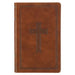 KJV Holy Bible, Standard Size Faux Leather Red Letter Edition - Thumb Index & Ribbon Marker, King James Version, Tan Cross by Christian Art Gifts