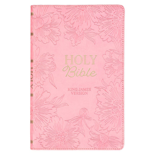 KJV Holy Bible, Gift Edition King James Version, Faux Leather Flexible Cover, Light Pink Floral by Christian Art Gifts