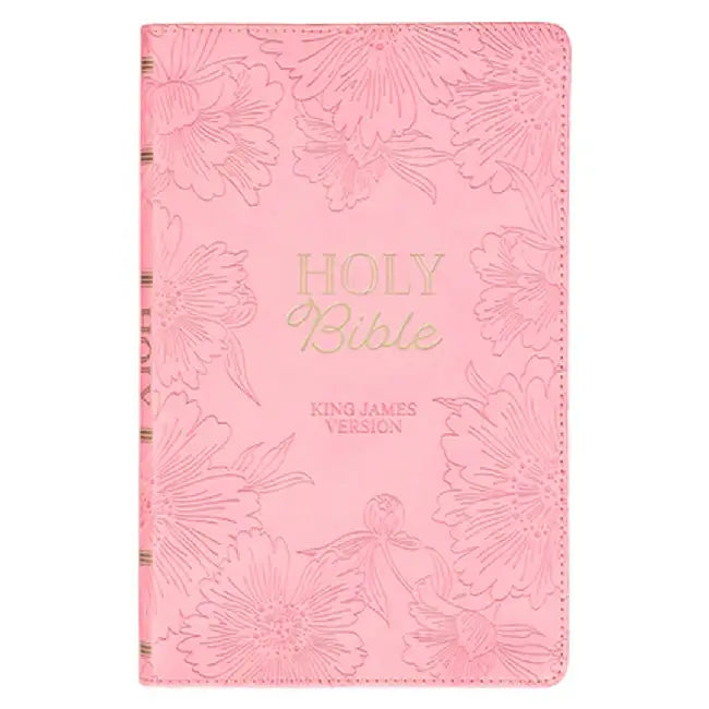KJV Holy Bible, Gift Edition King James Version, Faux Leather Flexible Cover, Light Pink Floral by Christian Art Gifts