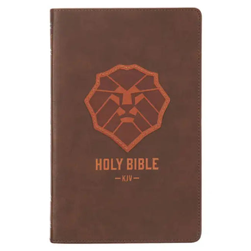 KJV Kids Bible, 40 Pages Full Color Study Helps, Presentation Page, Ribbon Marker, Holy Bible for Children Ages 8-12, Lion Emblem Faux Leather Flexibl by Christian Art Gifts