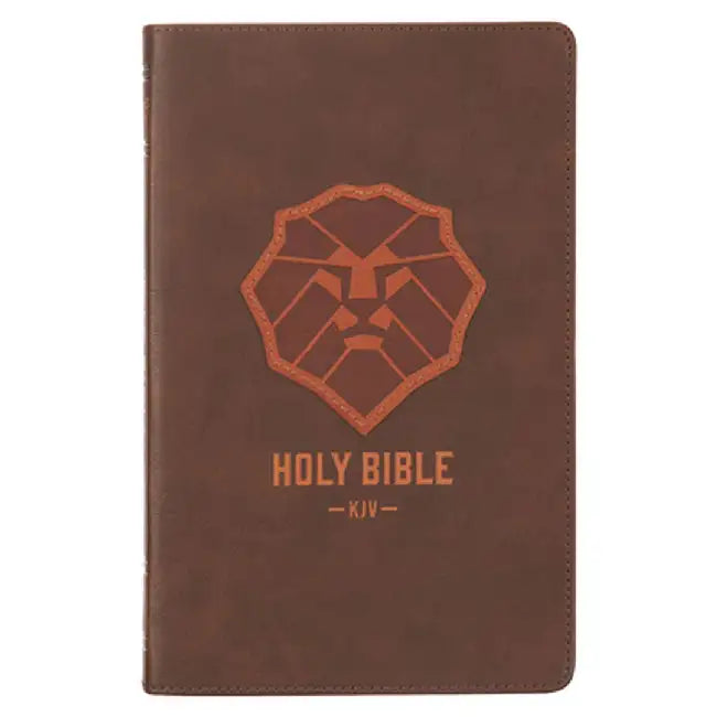 KJV Kids Bible, 40 Pages Full Color Study Helps, Presentation Page, Ribbon Marker, Holy Bible for Children Ages 8-12, Lion Emblem Faux Leather Flexibl by Christian Art Gifts