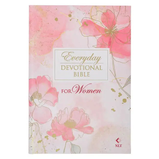 NLT Holy Bible Everyday Devotional Bible for Women New Living Translation, Pink Printed Floral by Christian Art Gifts