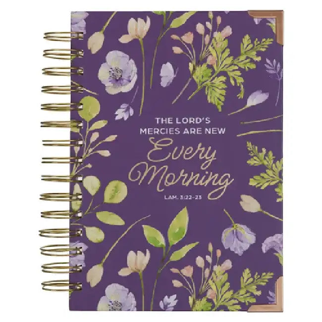 Christian Art Gifts Purple Journal W/Scripture Lord's Mercies Large Bible Verse Notebook, 192 Ruled Pages, Lam. 3:22-23 Bible Verse by Christian Art Gifts