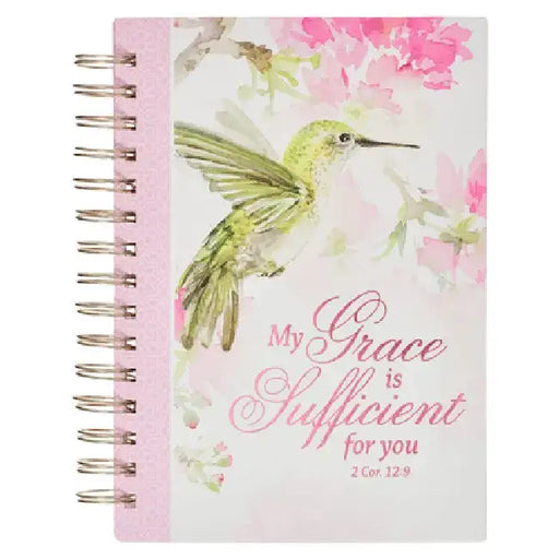 Christian Art Gifts Pink Journal W/Scripture My Grace Large Bible Verse Notebook, 192 Ruled Pages, 2 Cor. 12:9 Bible Verse by Christian Art Gifts