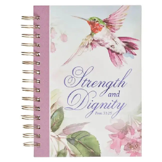 Christian Art Gifts Purple Journal W/Scripture Strength and Dignity Large Bible Verse Notebook, 192 Ruled Pages, Proverbs 31:25 Bible Verse by Christian Art Gifts
