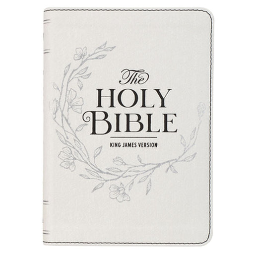 KJV Bible Compact Large Print Faux Leather White by Christian Art Gifts