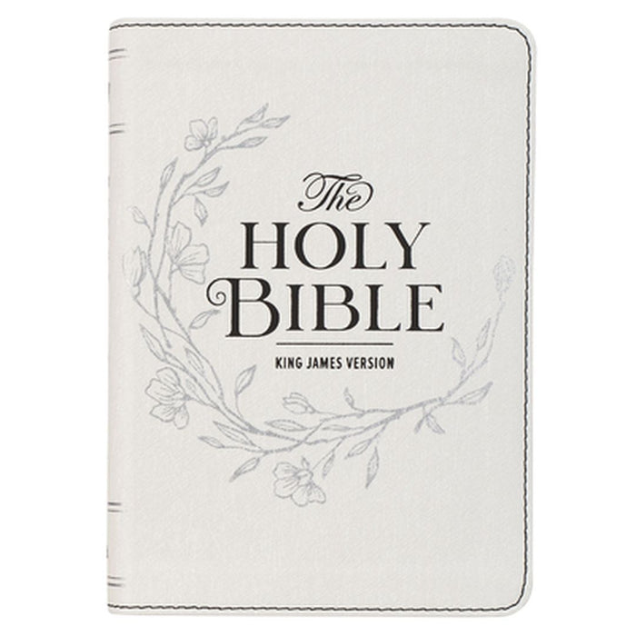 KJV Bible Compact Large Print Faux Leather White by Christian Art Gifts