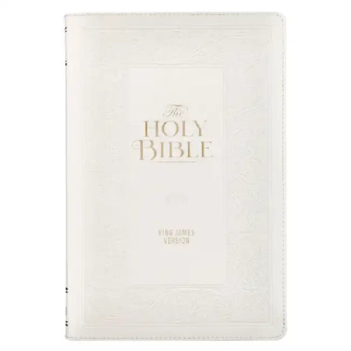 KJV Bible Giant Print Standard Faux Leather White by Christian Art Gifts