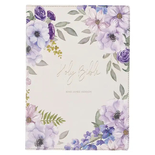 KJV Bible Giant Print Full-Size Faux Leather Floral by Christian Art Gifts