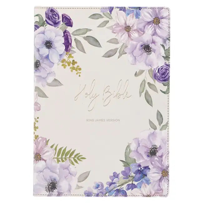 KJV Bible Giant Print Full-Size Faux Leather Floral by Christian Art Gifts