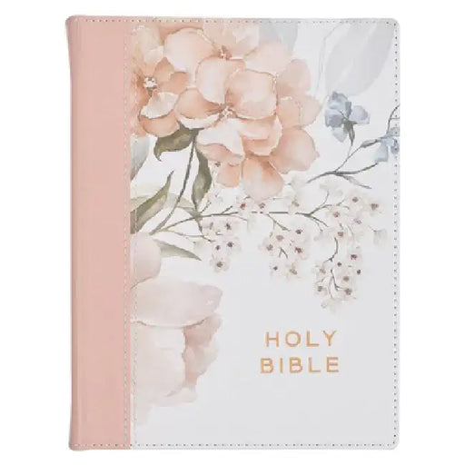 KJV Note-Taking Bible Faux Leather Hc Pink Floral Printed by Christian Art Gifts