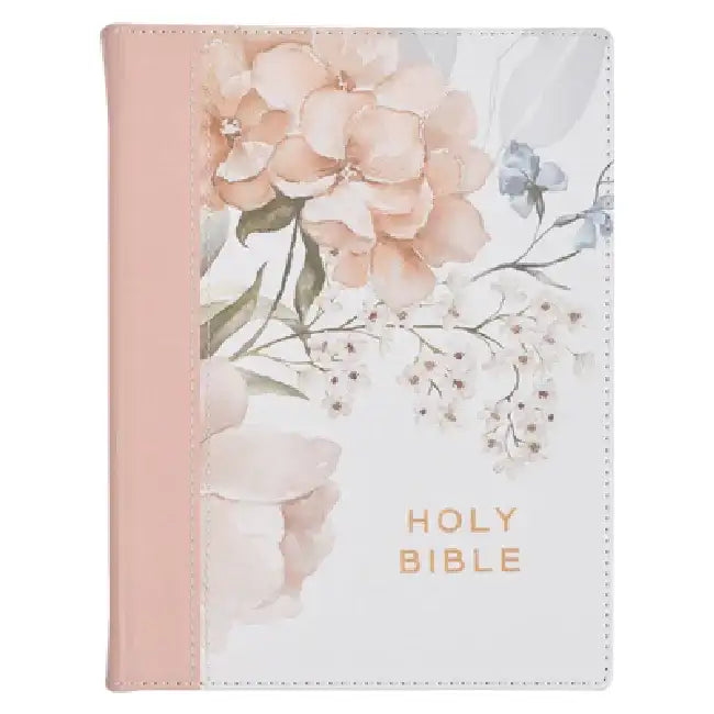 KJV Note-Taking Bible Faux Leather Hc Pink Floral Printed by Christian Art Gifts