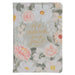 KJV Bible Compact Faux Leather, Gray Floral Printed Ps. 23:3 by Christian Art Gifts
