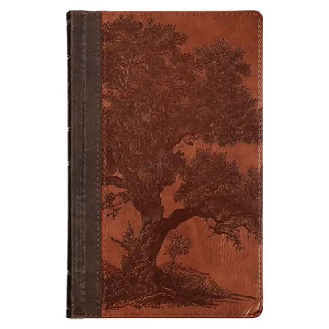 KJV Bible Giant Print Standard-Size Faux Leather, Brown Trust Tree by Christian Art Gifts