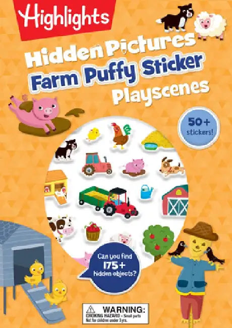 Farm Hidden Pictures Puffy Sticker Playscenes: Puffy Sticker Activity Book with Farm Puzzles 