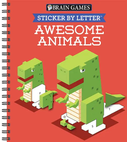 Brain Games - Sticker by Letter: Awesome Animals (Sticker Puzzles - Kids Activity Book) by Publications International Ltd